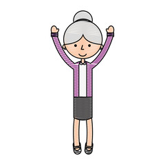 cute grandmother avatar character vector illustration design