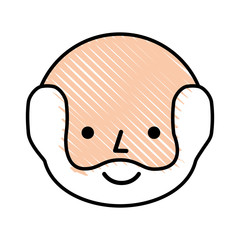 cute grandfather head avatar character vector illustration design