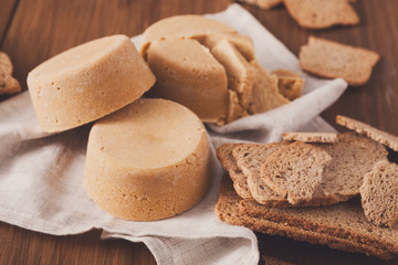 Norwegian homemade soft brown cheese brunost