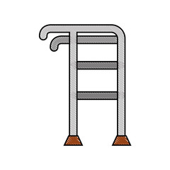 Elderly walker isolated icon vector illustration design