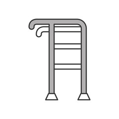 Elderly walker isolated icon vector illustration design