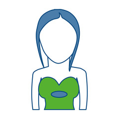 avatar woman icon over white background. colorful design. vector illustration