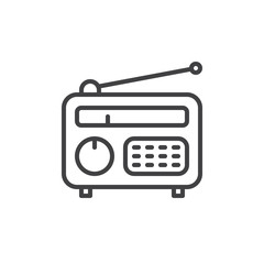 Radio line icon, outline vector sign, linear style pictogram isolated on white. Symbol, logo illustration. Editable stroke. Pixel perfect