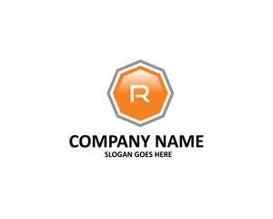 Fototapeta premium R Letter Octagon Logo