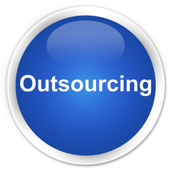 Outsourcing premium blue round button