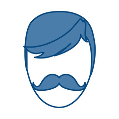 man with mustache icon over white background. colorful design. vector illustration