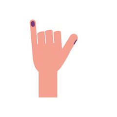 Human hand icon over white background. vector illustration