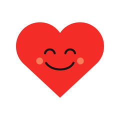 Cute heart emoji. Smiling face icon