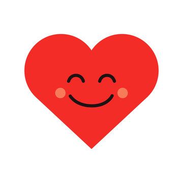 Cute heart emoji. Smiling face icon