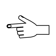 Hand pointing icon over white background. vector illustration