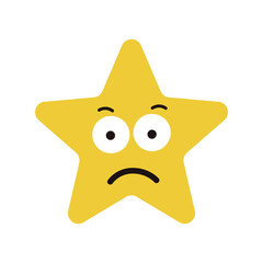 Star cute character sad expression