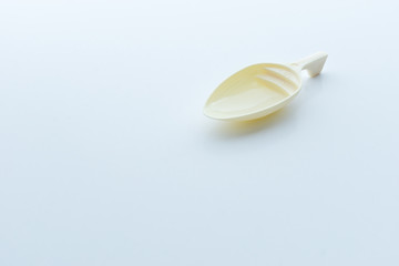 Medicine spoon with white background, isolated.