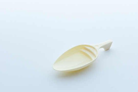 Medicine spoon with white background, isolated.