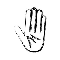 Human hand icon over white background. vector illustration