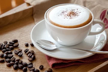Foto op Plexiglas Coffee cup of cappuccino © Bongkochrut