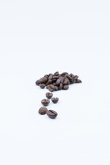 Coffee Beans over White Background in Soft Focus