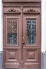 Fototapeta na wymiar Double wooden colorful door.