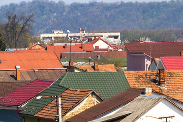 Top view of the roofs of the old town