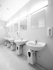 a clean new public toilet