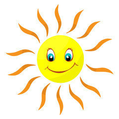 Isolated illustration of a merry sun