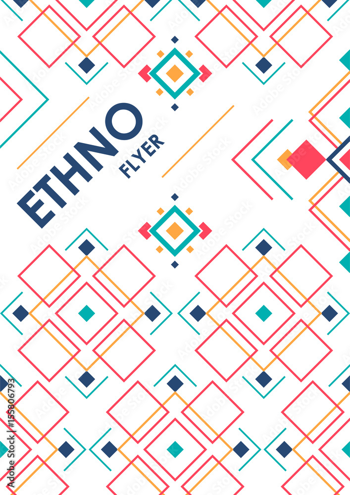 Aufkleber vertical background with geometric ethnic ornament. ethno abstract poster template with place for te