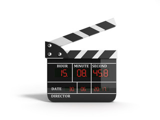movie clapper board high quality 3d render on white