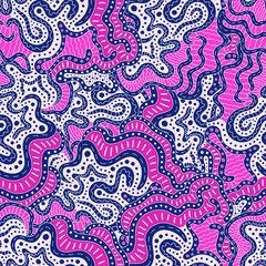 Colored doodle seamless pattern.