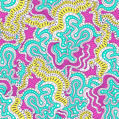 Colored doodle seamless pattern.