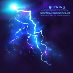 Lightning. Vector background.