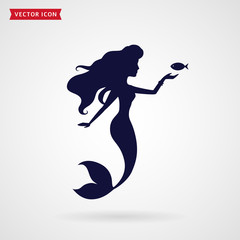 Mermaid vector silhouette.