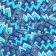 Colored doodle seamless pattern. Geometric ornament