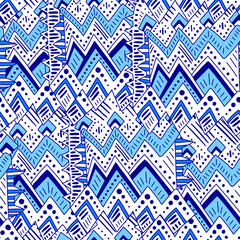 Colored doodle seamless pattern. Geometric ornament