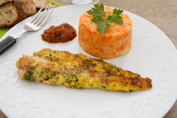 filet de poisson et purée