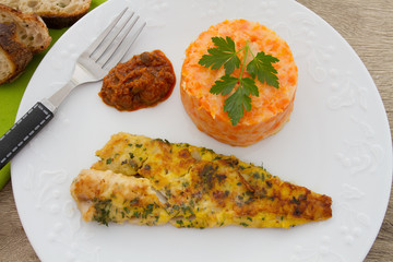 filet de poisson et purée