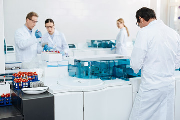 Group of scientists working together