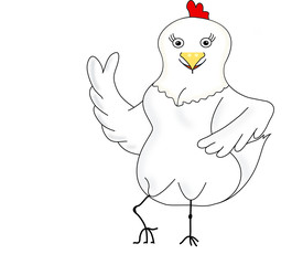 Sexy Henne die das Peace Zeichen macht