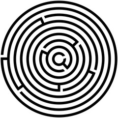 Maze labyrinth. Vector illustration of round labyrinth with some wrong ways