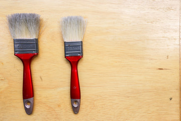 Paint Brush on a Wood Surface