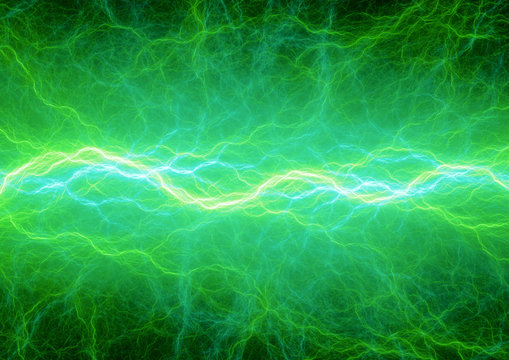 Green plasma, abstract lightning background