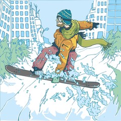 City snowboarder