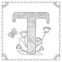 Alphabet coloring page.