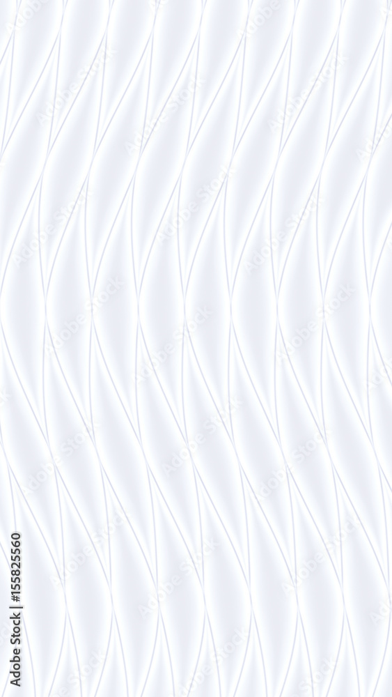 Aufkleber White wave band abstract surface pattern. 3d rendering