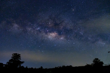 Fototapeta na wymiar milky way galaxy at phitsanulok in thailand. Long exposure photograph.with grain