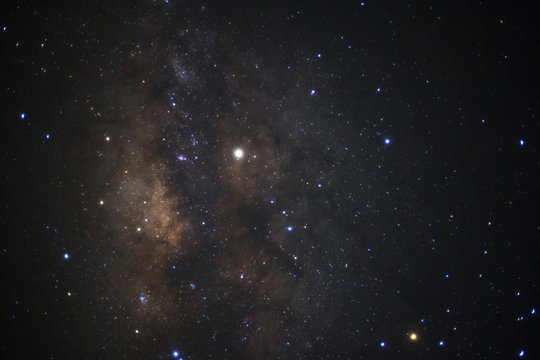 The center of the milky way galaxy,Long exposure photograph, with grain