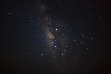 Milky way galaxy with stars at Phu Hin Rong Kla National Park,Phitsanulok Thailand, Long exposure photograph.with grain