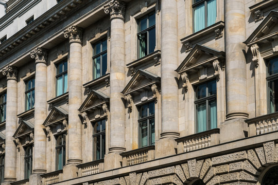 historic building facade with columns