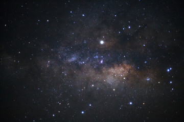 The center of the milky way galaxy,Long exposure photograph, with grain