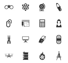 Courses school icons set