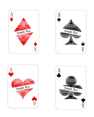 modern playing cards aces