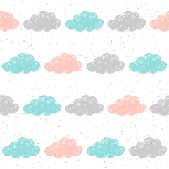 Foto auf Alu-Dibond Doodle cloud seamless pattern background. © vanillamilk